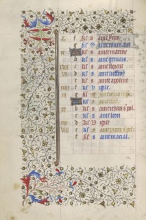 Calendar Page; Paris, France; about 1415 - 1420; Tempera colors, gold paint, gold leaf, and ink on parchment; Leaf: 20.5 x 14.8