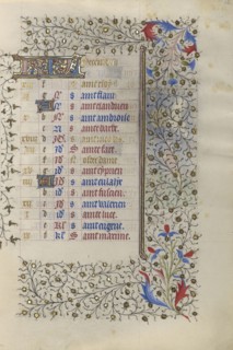Calendar Page; Paris, France; about 1415 - 1420; Tempera colors, gold paint, gold leaf, and ink on parchment; Leaf: 20.5 x 14.8