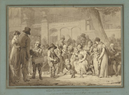 Compositional drawing for Entrance to the Jardin Turc; Louis-Léopold Boilly, French, 1761 - 1845, France; about 1810 - 1812