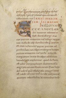 Decorated Initial E; Saint Gall, Switzerland; late 10th century; Tempera colors, gold paint, silver paint, and ink on parchment