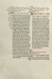 Decorated Text Page; Madelyn Walker, English, active 1930s, England; about 1930; Gold leaf, tempera colors, and pen and black