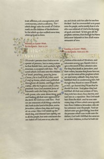 Decorated Text Page; Madelyn Walker, English, active 1930s, England; about 1930; Gold leaf, tempera colors, and pen and black