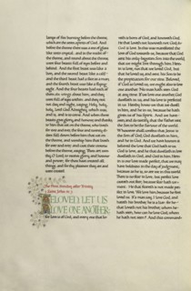 Decorated Text Page; Madelyn Walker, English, active 1930s, England; about 1930; Gold leaf, tempera colors, and pen and black
