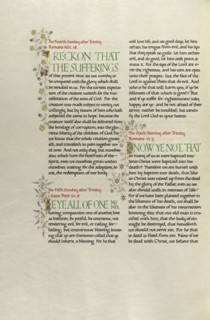 Decorated Text Page; Madelyn Walker, English, active 1930s, England; about 1930; Gold leaf, tempera colors, and pen and black