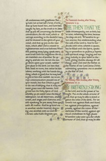 Decorated Text Page; Madelyn Walker, English, active 1930s, England; about 1930; Gold leaf, tempera colors, and pen and black