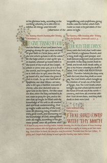 Decorated Text Page; Madelyn Walker, English, active 1930s, England; about 1930; Gold leaf, tempera colors, and pen and black