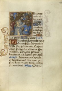 Christ Carrying the Cross; Master of Cardinal Bourbon, French, about 1480 - 1500, Paris, France; about 1500; Tempera colors