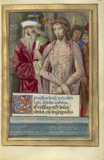 Ecce Homo; Jean Pichore, French, died 1521, active about 1490 - 1521, Paris, France; about 1500; Tempera colors, ink and gold