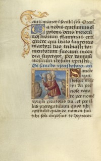 Saint Christopher; Master of Jacques de Besançon, French, active about 1480 - 1500, Paris, France; about 1500; Tempera colors