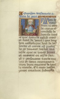 God the Father; Master of Jacques de Besançon, French, active about 1480 - 1500, Paris, France; about 1500; Tempera colors, ink
