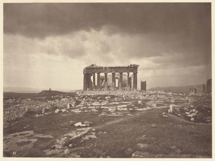 View of the Athenian Acropolis from the East; William J. Stillman, American, 1828 - 1901, Greece; 1870; Carbon print; 17.9 × 24