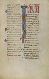 Decorated Initial I; Sicily, probably, Italy; late 12th century; Ink on parchment; Leaf: 24.6 x 16.2 cm, 9 11,16 x 6 3,8 in