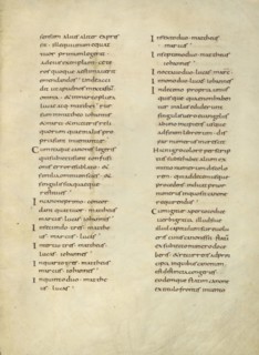 Text Page; Lorsch, Germany; about 826 - 838; Tempera colors on parchment; Leaf: Leaf: 31.6 x 24 cm, 12 7,16 x 9 7,16 in