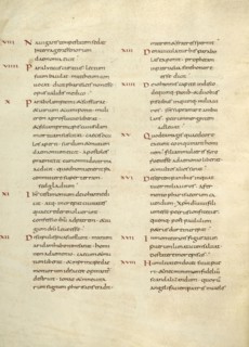 Text Page; Lorsch, Germany; about 826 - 838; Tempera colors on parchment; Leaf: Leaf: 31.6 x 24 cm, 12 7,16 x 9 7,16 in
