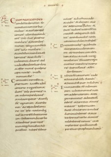 Text Page; Lorsch, Germany; about 826 - 838; Tempera colors on parchment; Leaf: Leaf: 31.6 x 24 cm, 12 7,16 x 9 7,16 in