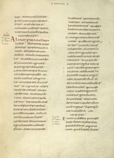 Text Page; Lorsch, Germany; about 826 - 838; Tempera colors on parchment; Leaf: Leaf: 31.6 x 24 cm, 12 7,16 x 9 7,16 in