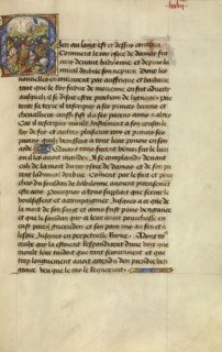 Initial B: Gillion Defeating the Emir of Tripoli; Lieven van Lathem, Flemish, about 1430 - 1493, David Aubert Flemish, active