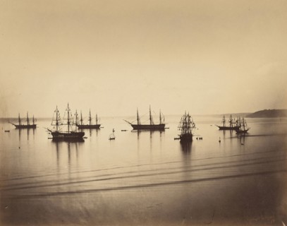 The French Fleet, Cherbourg; Gustave Le Gray, French, 1820 - 1884, France; August 4-6, 1858; Albumen silver print