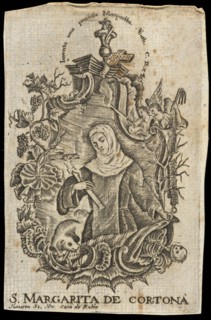 S. Margarita de Cortona, Collection of Mexican religious engravings, St. Margaret of Cortona