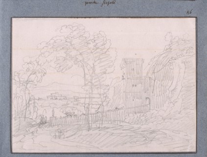 Landscape with buildings, Dessins, Castellan, A. L., Antoine Laurent, 1772-1838, Pencil on paper, 1797-1799