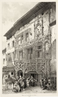 Dauphiné, Maison du XV.e siècle, grande rue de Valence, Voyages pittoresques et romantiques dans l'ancienne France, Mathieu, Aug