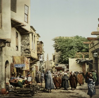 Funeral procession in a Cairo street, Egypt, 1906, Travel albums from Paul Fleury's trips to the Middle East