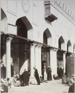 View of the court of the theologians, in the Jami' al-Azhar mosque, Cairo, Egypt 1906, Travel albums Fleury's trips Middle East