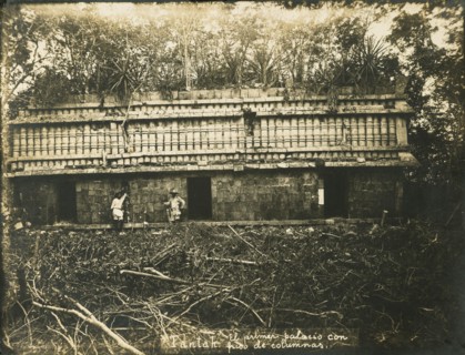 Tantah: el primer palacio con friso de columnas, Views of Aztec, Maya, and Zapotec ruins in Mexico, Maler, Teobert, 1842-1914
