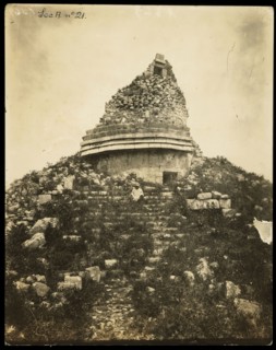 El Caracol o Templo Masonico, Views of Aztec, Maya, and Zapotec ruins in Mexico, Charnay, Désiré, 1828-1915, Gelatin developing