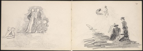 Sketchbook: Women and children, Edmond Cousturier papers, ca. 1890-1908, Cross, Henri-Edmond, 1856-1910, Pencil on paper