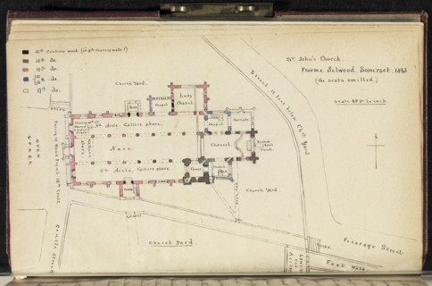 St. John's Church, Froome Selwood, Somerset, Eng.): plan, The Quarry: autobiography, ca. 1873-1881, Giles, Charles Edmund, 1822