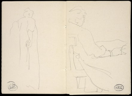 Studies of women, Edmond Cousturier papers, ca. 1890-1908, Untitled sketchbook, Cross, Henri-Edmond, 1856-1910, Pencil on paper