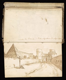 Glama-Stroberle, Joaõ, 1708-1792, pencil, ink, chalk, wash, 1741, Sketchbook II of III dated 14 February 1741