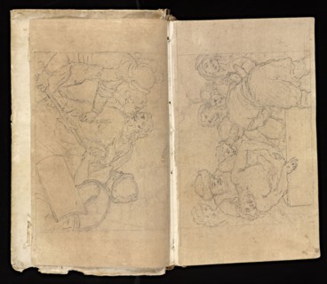 Glama-Stroberle, Joaõ, 1708-1792, pencil, ink, chalk, wash, 1741, Sketchbook II of III dated 14 February 1741