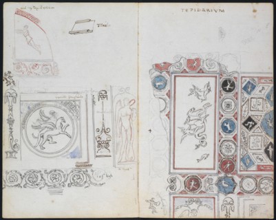 Tepidarium, Decorations from the Forum Baths, Vander Poel Campanian Collection, 1750-1997, Gell, Sir William, 1777-1836, Pencil