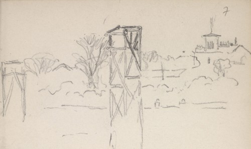 Bridge, Edmond Cousturier papers, ca. 1890-1908, Untitled sketchbook, Cross, Henri-Edmond, 1856-1910, Pencil on paper, ca. 1890