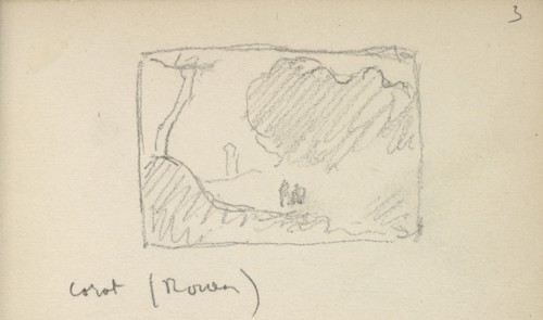 Corot, Rouen, Edmond Cousturier papers, ca. 1890-1908, Untitled sketchbook, Cross, Henri-Edmond, 1856-1910, Pencil on paper