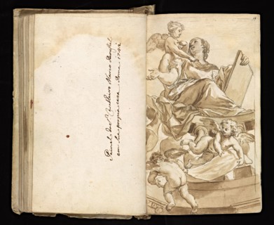 Glama-Stroberle, Joaõ, 1708-1792, pencil, ink, chalk, wash, 1741, Sketchbook II of III is bound in contemporary vellum and dated