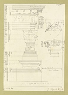 Autografi delle tavole della prima edizione dell' opera, degli Elementi della architettura civile, Vannini, Giuseppe, pen