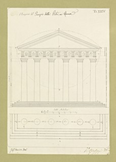 Autografi delle tavole della prima edizione dell' opera, degli Elementi della architettura civile, Vannini, Giuseppe, pen