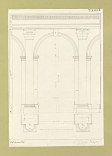 Autografi delle tavole della prima edizione dell' opera, degli Elementi della architettura civile, Vannini, Giuseppe, pen