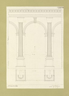 Autografi delle tavole della prima edizione dell' opera, degli Elementi della architettura civile, Vannini, Giuseppe, pen