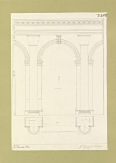 Autografi delle tavole della prima edizione dell' opera, degli Elementi della architettura civile, Vannini, Giuseppe, pen