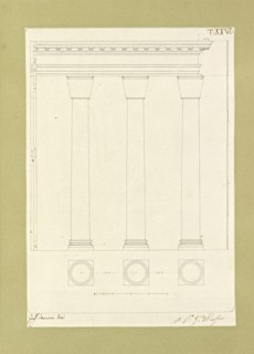 Autografi delle tavole della prima edizione dell' opera, degli Elementi della architettura civile, Vannini, Giuseppe, pen