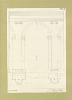 Autografi delle tavole della prima edizione dell' opera, degli Elementi della architettura civile, Vannini, Giuseppe, pen