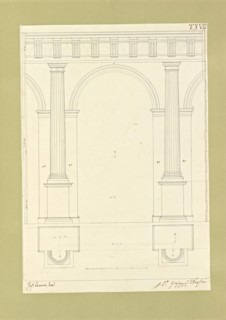 Autografi delle tavole della prima edizione dell' opera, degli Elementi della architettura civile, Vannini, Giuseppe, pen