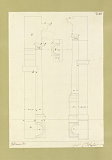 Autografi delle tavole della prima edizione dell' opera, degli Elementi della architettura civile, Vannini, Giuseppe, pen