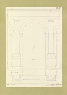 Autografi delle tavole della prima edizione dell' opera, degli Elementi della architettura civile, Vannini, Giuseppe, pen