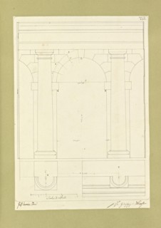 Autografi delle tavole della prima edizione dell' opera, degli Elementi della architettura civile, Vannini, Giuseppe, pen