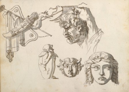 Sketchbook of Roman antiquities, Dupasquier, Antoine-Léonard, 1748?-1832, pen and ink, pencil, wash, 1779, Drawings